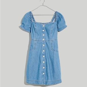 Madewell Light Blue Denim Puff Sleeve Dress, Sz 6